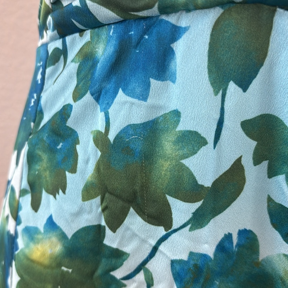 Amur $698 Edie Neck Tie Ruffle Blue Floral Maxi Dress - Picture 5 of 13